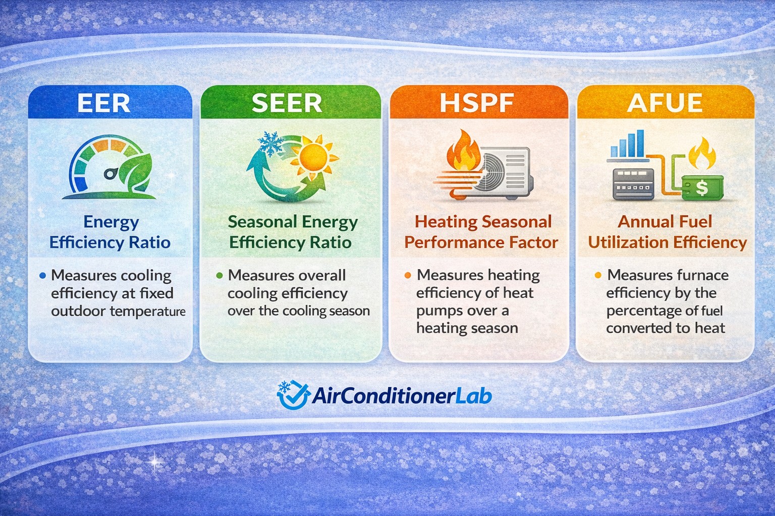 Explaining EER, SEER, HSPF, AFUE