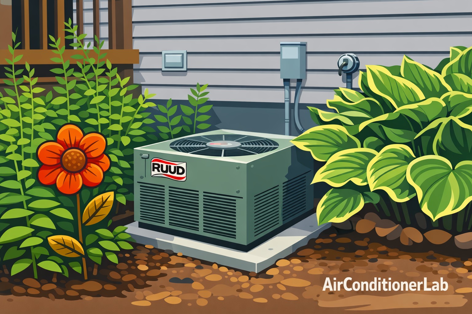 Ruud AC in backyard Ruud AC in backyard